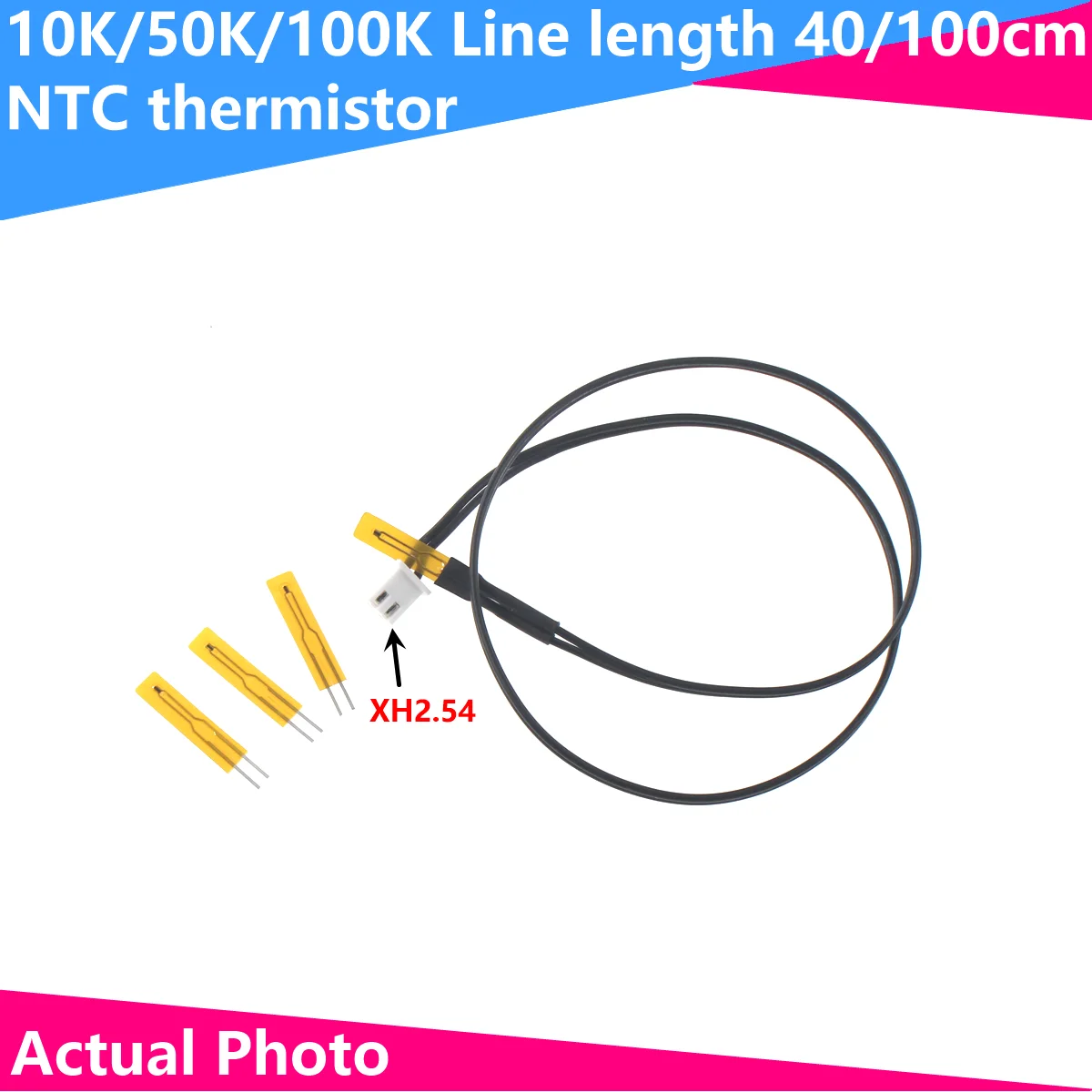 NTC 박막 서미스터 프로브 1% 표면 온도 측정 헤드 패치, MF55 온도 센서, 10K, 50K, 100K