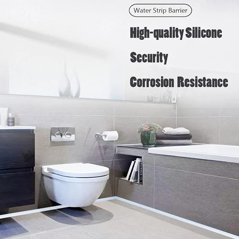 Shower Threshold Water Dam Collapsible Shower Barrier Water Stopper Retention System Dry and Wet Separation Guar