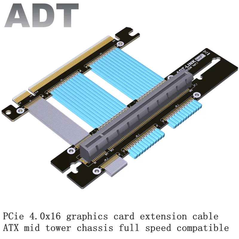 

Кабель-удлинитель для видеокарты ADT PCIE 4,0x16, совместимый с ASUS ROG, вертикальный адаптер для шасси графической карты