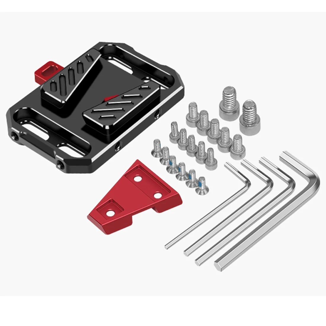 Quick Release V-Lock Battery Mounting Plate Camera Clamp Camera Tripod Plate Camera Mount Plate Camera Base Plate Aluminum 15mm Rod Clamp For Photography DSLR Camera Rig Rail Follow Focus System Kit