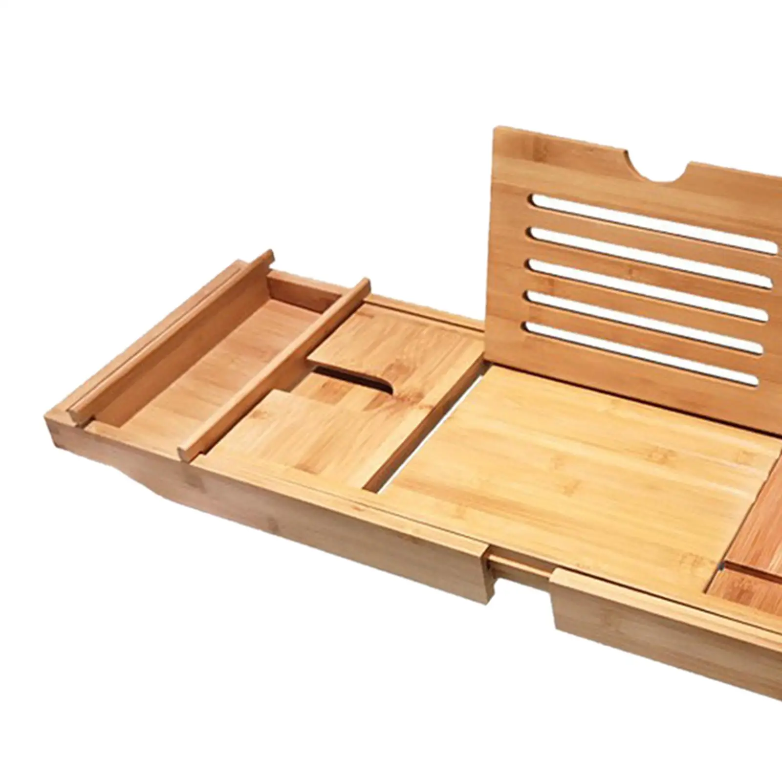 Expandable Premium Bamboo Bathtub Caddy Tray Shower Storage Rack phone Bath Tub Holder Drinks Tray Non Slip
