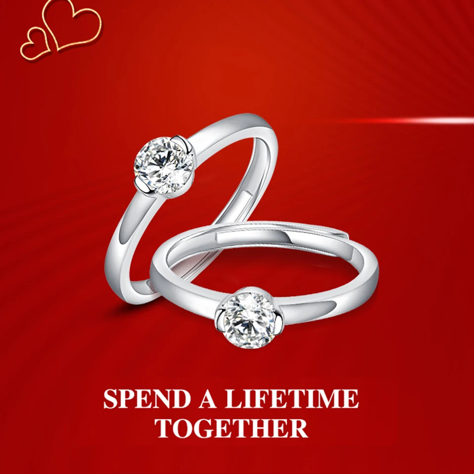 LECLAT 0.5-1CT Moissanite Diamond Rings 925 Sterling Silver Anniversary Rings for Women Round Cut Promise Wedding Bands Jewelry