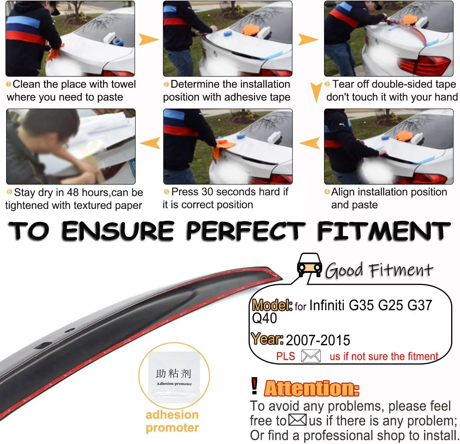 Carbon Fiber / FRP Unpainted Rear Trunk Boot Lip Spoiler Wing For Infiniti G25 G35 G37 4-Door 2006-2013