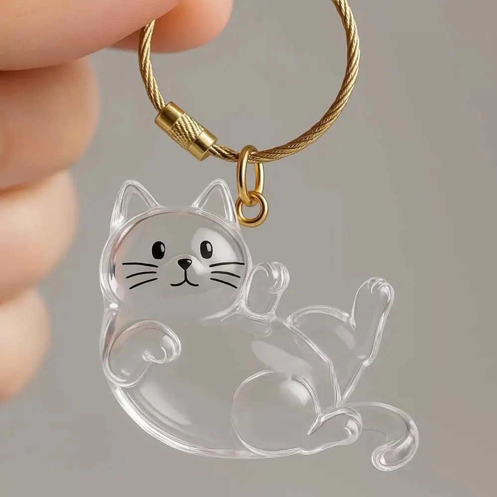 New Transparent Cat Hair Storage Keychain Cute DIY Decoration Pet Fur Keepsake Capsule Gifts Pet Hair Container Pet Lovers