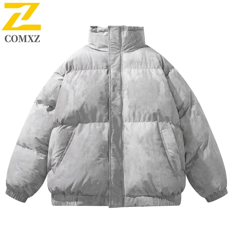 COMXZ 2025 New Men's Cotton Jacket Autumn Winter Korean-Style Trendy Loose Thickened Warm Coat Versatile lightweight windbreaker