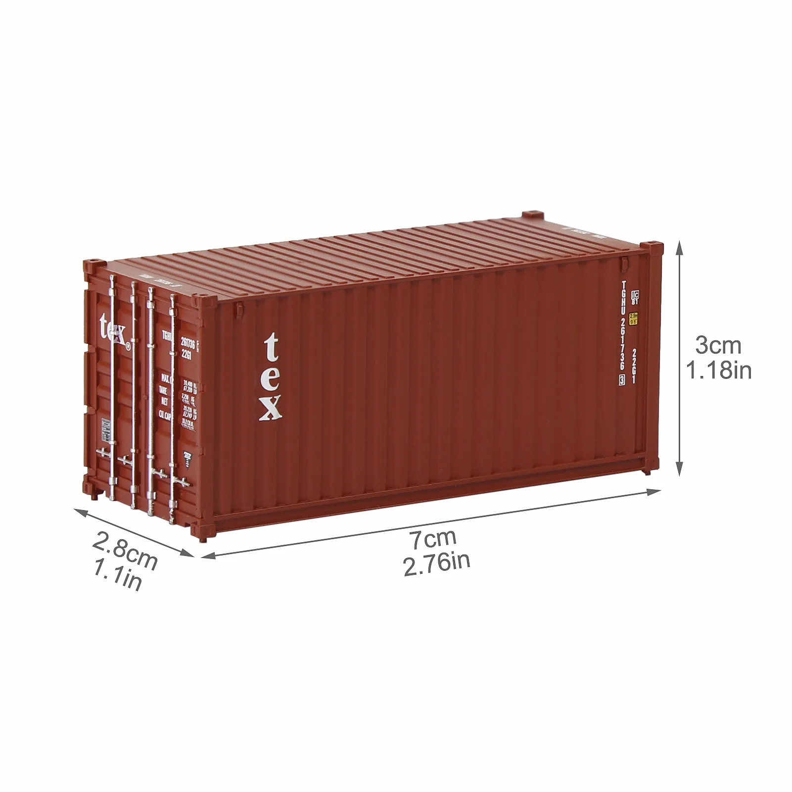 Evemodel 1pc HO Scale 1:87 20ft Shipping Container Model Railway Cargo Box 20' Container C8726 4