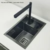 Hidden black Kitchen sink Single bowl Bar Small Size sink Stainless Steel Balcony sink Concealed black kitchen Bar 4