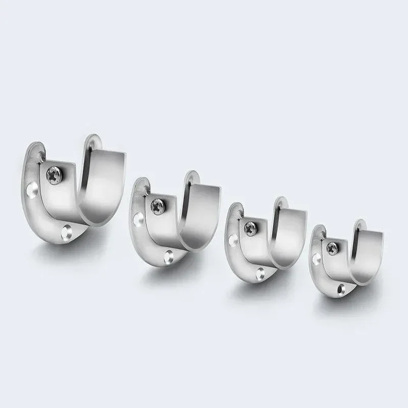 Description Picture 6 of item304 Stainless Steel Flange Seats Hardware Accessories Hook Curtain Rod Pipe Hook Fixed Support Bracket Seats Hook Snap Ring Bolt