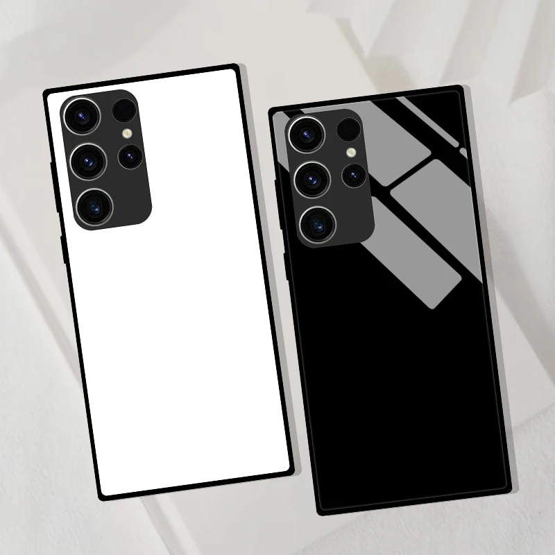 Luxury Tempered Glass Hard Back Bumper Phone Case Cover
