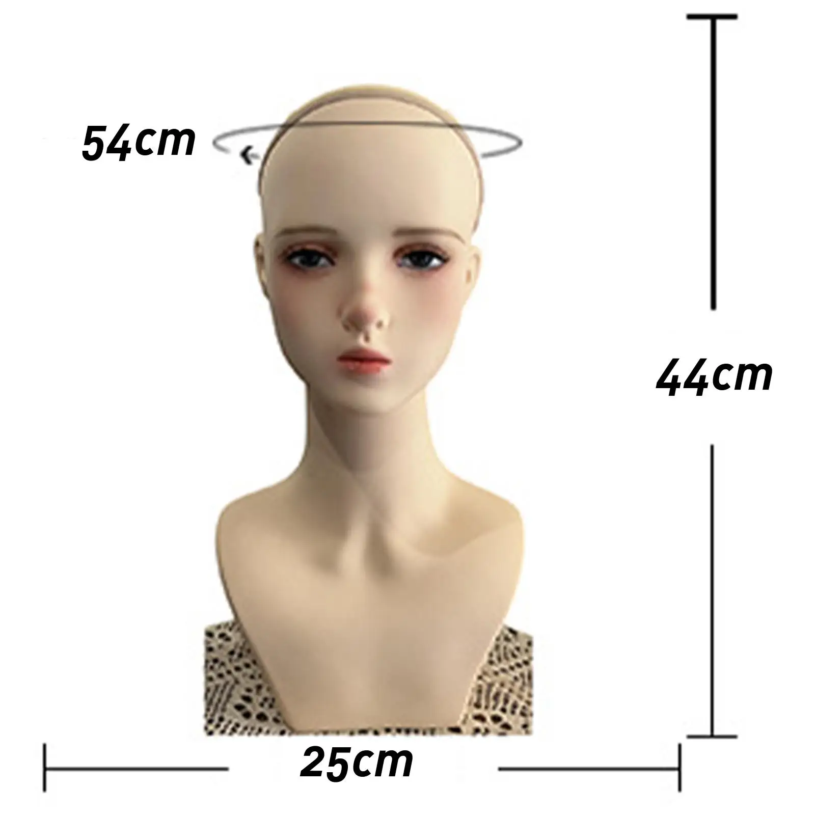 Manikin Wig Display Standmannequin Head Multipurpose Eyelash Extension Female Bald Mannequin Head for Glasses Cap Hat Wig Making