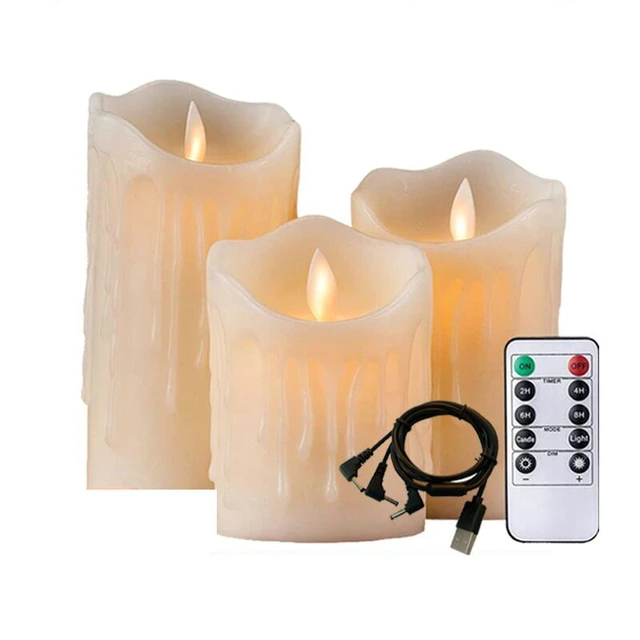 Bougie électrique sans flamme, Rechargeable par USB, sans goutte, cire de  paraffine, bougie à mèche mobile, décor de mariage, de Bar, de maison -  AliExpress