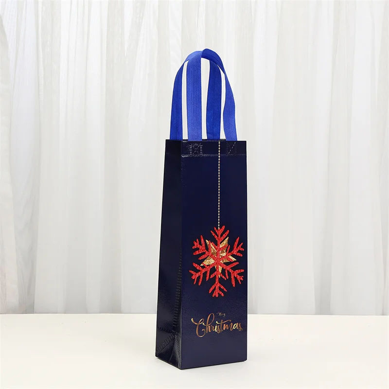 12pcs Christmas Non-woven Tote Bags for Red Wine Packaging Gift Reusable Waterproof Fab... - SKU CNTB1839 - UGI Packaging