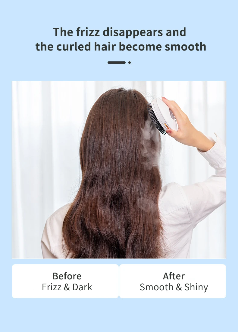 Sonic Scalp Massage Comb with Water Sprayer 6000rpm Portable Straightener Detachable Head Massager Moisturizer Smoothing Hair