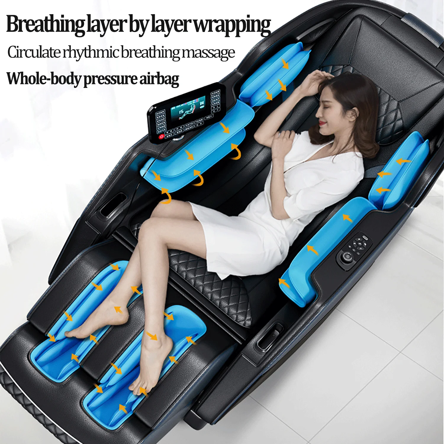 Real Relax Massage Chair Full Body Zero Gravity SL-Track Shiatsu Massage Recliner Chair Heat Body Scan 2