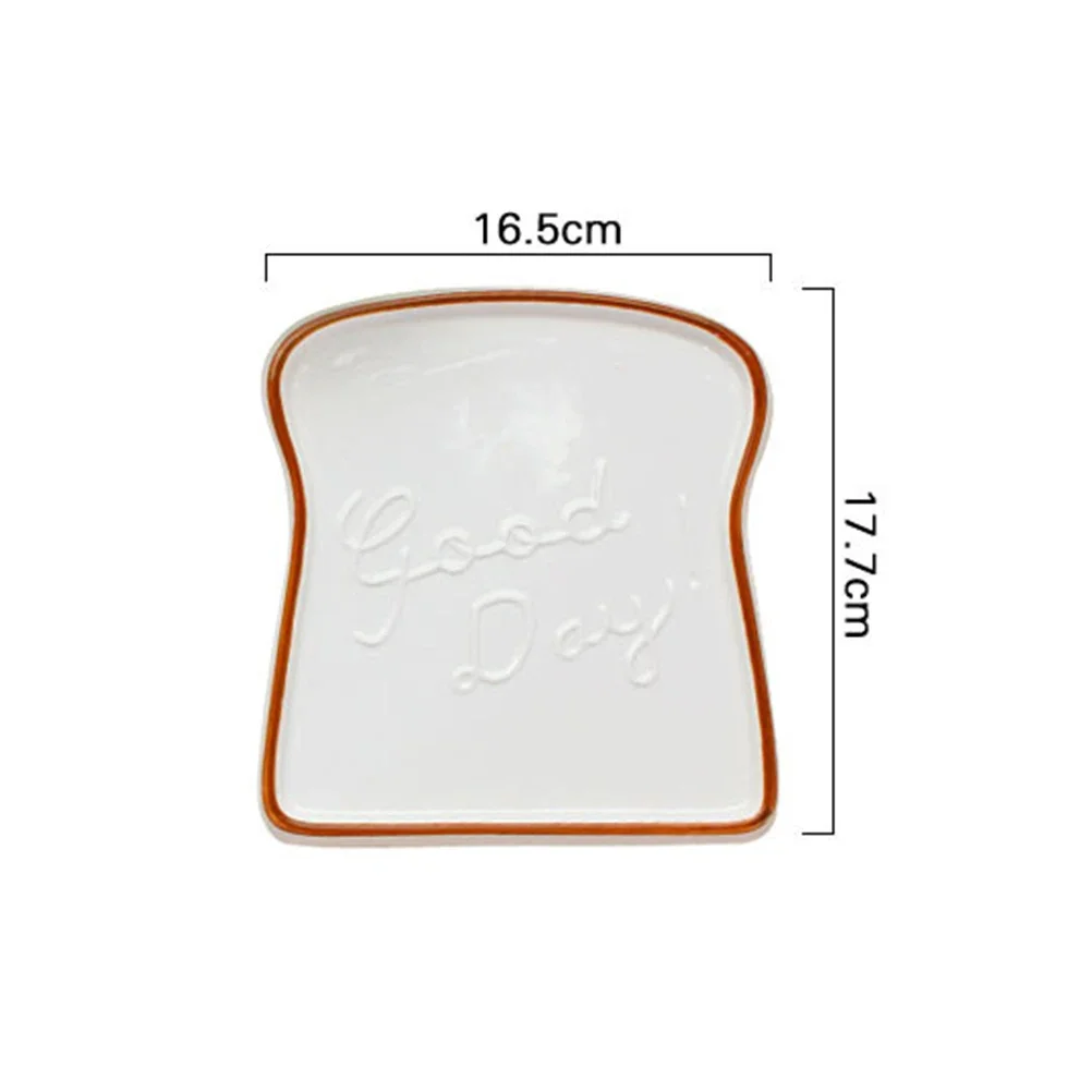 Tableware Set Fruit Plate Ceramic Sauce Dishes Nordic Ceramic Dessert Bread Plates Toast Shape Breakfast Dinner Cute Plates Western Salad Fruit Snack Tray Decorative Tableware