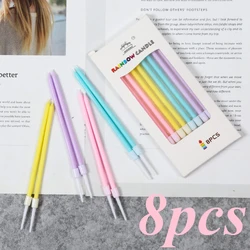 Elegant Spiral Cake Candles for Celebrations and Decorations (8pcs rainbow candle)