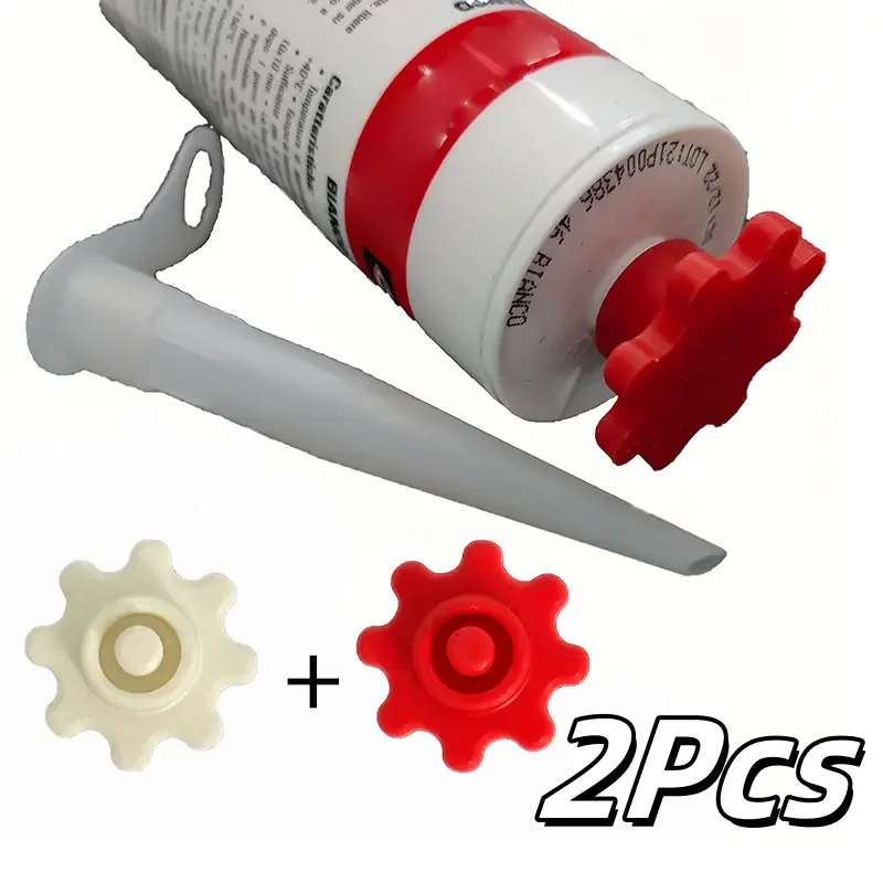 Flexible Gear-Style Tube Caps Durable Plastic Prevents Glue Hardening For Silicone Repair Outdoor Use Gift 2pcs