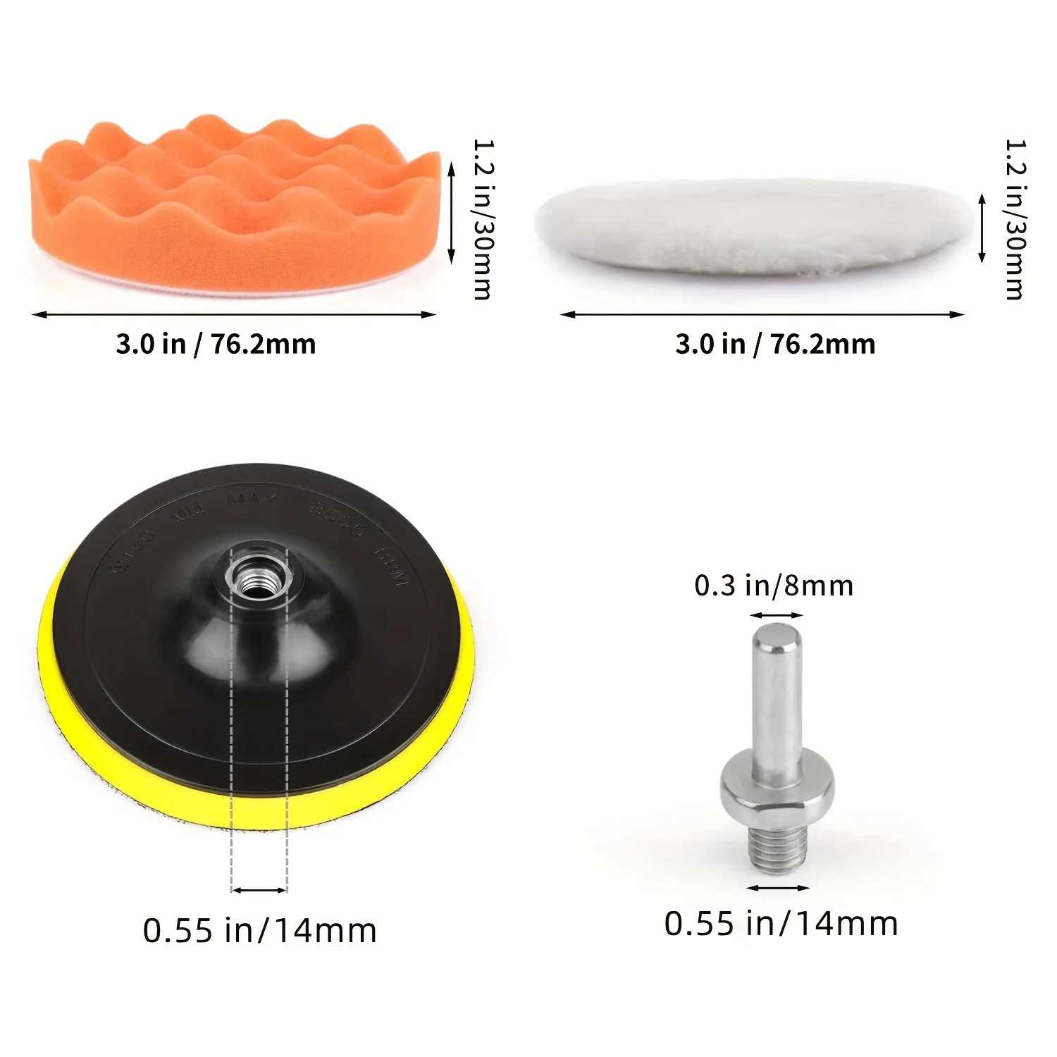 Car Polishing Pad Car Polish Pad Polishing Sponge Set Wool Polishing Pad Car Polishing Sponge Wool Polishing Head Polishing Wheel Kit 11Pcs Kit 3-Inch ing Pad Car Foam Drill Sponge Wool Polishing Pads Car er Polisher for Sanding Waxing Sealing Glaze