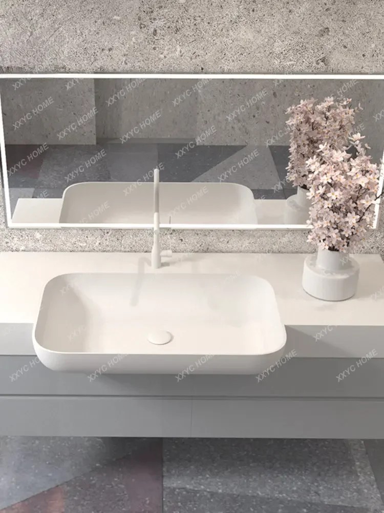 Small Apartment Narrow Edge Embedded Front Convex Half Throw Hand Washing Washbasin Cabinet Bathroom Bathroom Cabinet