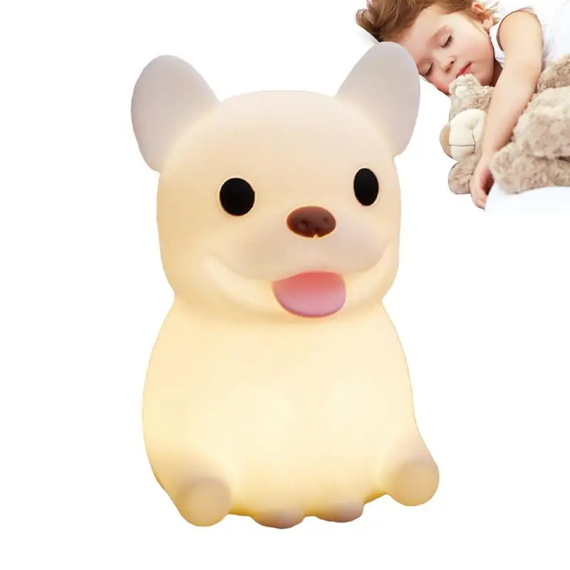 

Tabletop Touch Bedside Lamps Cute Puppy LED Light Lamps Pat-Activated Nursery Lights Rechargeable Atmosphere Light For