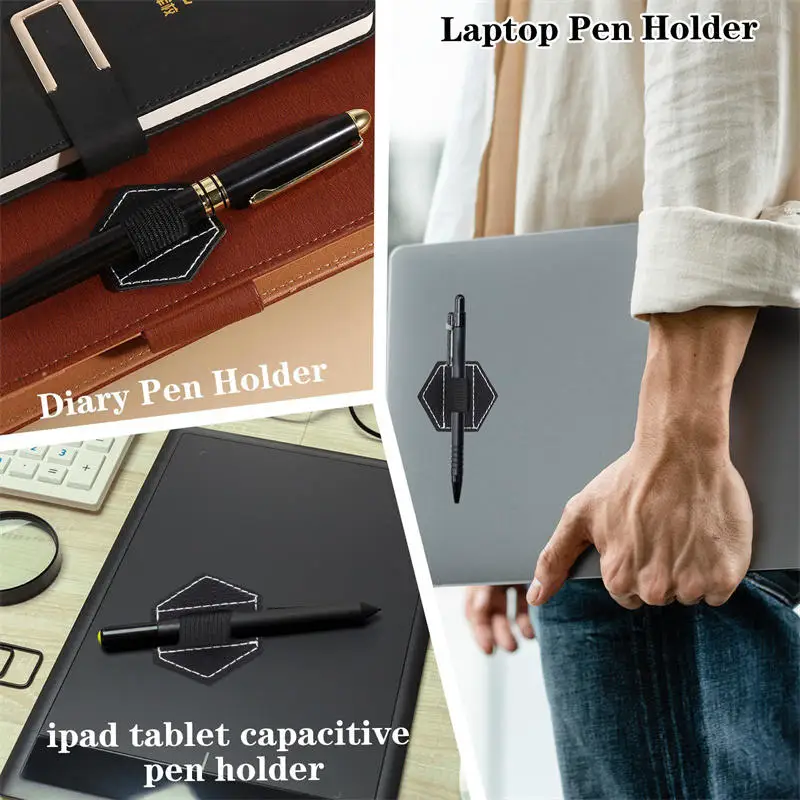 Tablet Pencil Sticker Pen Sleeve Protective Cover Clip Pen Business Adhesive Pen Holder Steel Pen Fixing Strap Notebook