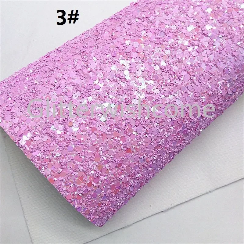Pastel Colors Pink Chunky Glitter Leather Sheets Glitter Vinyl