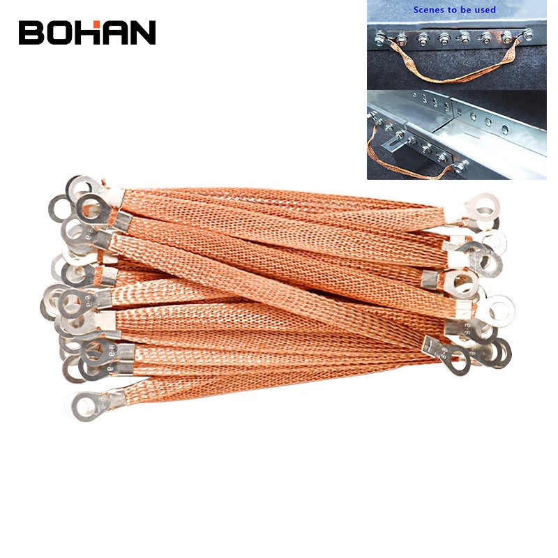 10Pcs Bridge Ground Wire 6mm2 square Copper Clad Aluminum Hole Size 8mm