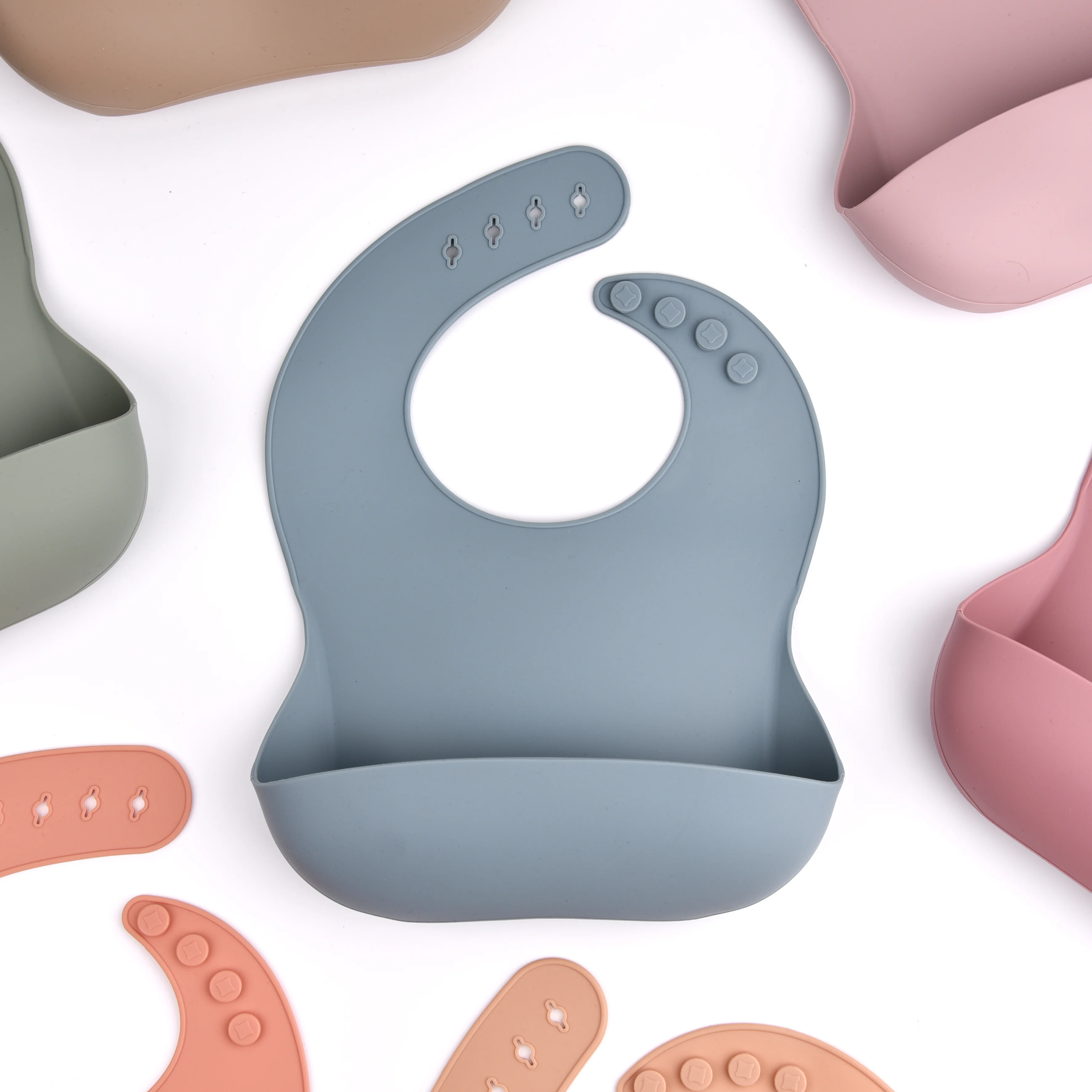 Food Grade Soft Waterproof Silicone Baby Bib Food Catcher