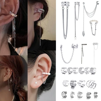 Delicate Tassel Clip Earrings Female Buckle Ear Cuff No Piercings Fake Cartilage Ear for Women 2024 Fashion Jewelry Gifts