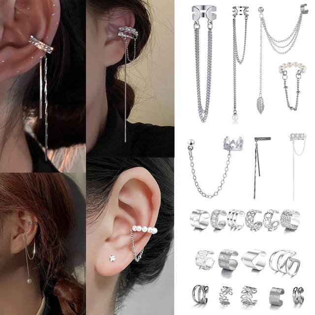 B Bascolor 8Pcs Ear Cuffs for Non-Pierced Ears Gold Ear Cuff India | Ubuy