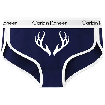 귀여운 녹용 프린트 속옷 여성용, 귀여운 언더웨어, 숙녀용, 소녀 선물, 프리미엄 코튼 언더 팬츠, 스포츠, 여성용