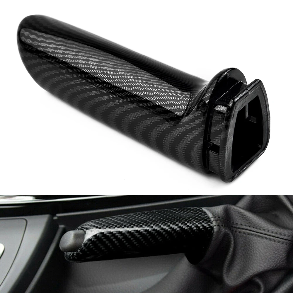 럭셔리 인테리어 악센트 탄소 섬유 모양 브레이크 핸들 커버, BMW E46 E90 E92 F30 F32 F80 직접 교체