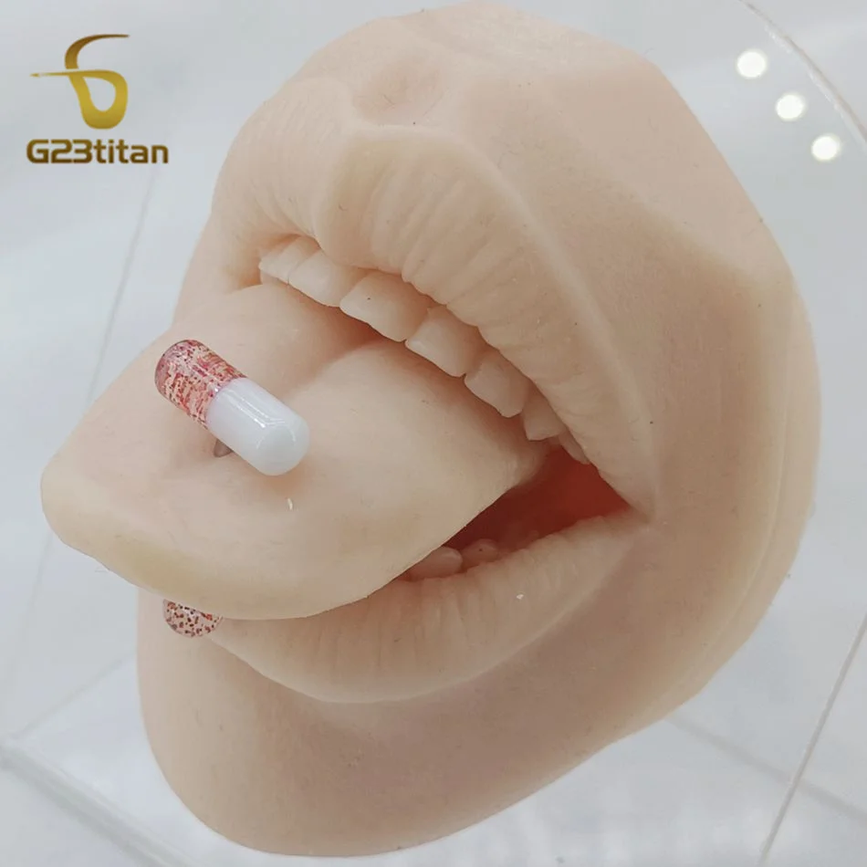 G23titan Colorful Capsule Piercing Acrylic Ball 14G Surgical Titanium or Steel Barbell Tongue Ring Women Men Body Sexy Jewelry