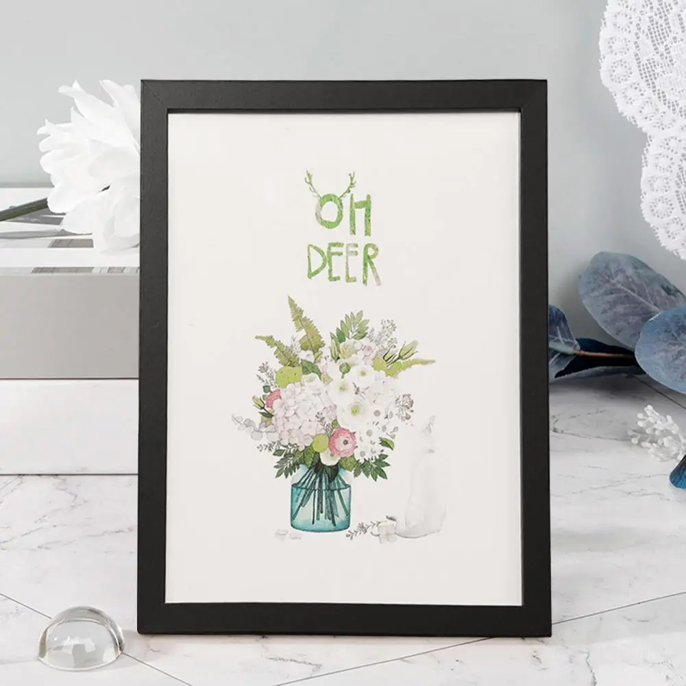 

Home Decor Photo Frame Photo Frame with Back Bracket Modern Desktop Picture Frame High Clarity Glass Wooden Back for 8/10-inch