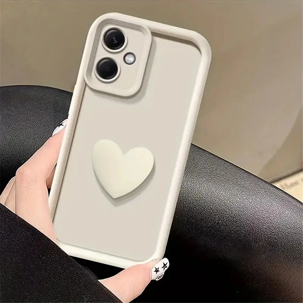 Matte 3D Love Heart Silicone Shockproof Phone Case