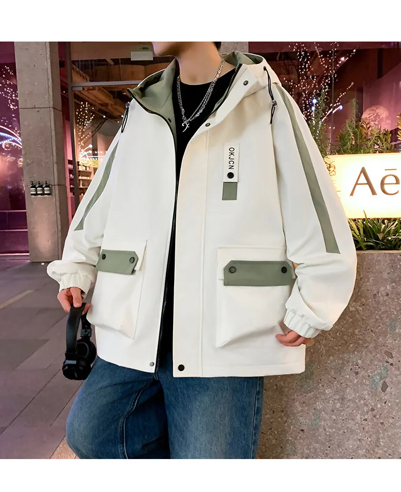 Meistverkaufte lässige Kapuzenjacken für Herren, stilvoll, 2026, Frühling/Herbst, Jugend, Straße, Windjacke, Oberbekleidung, lockere Cargo-Mäntel, Kleidung – Detail 15