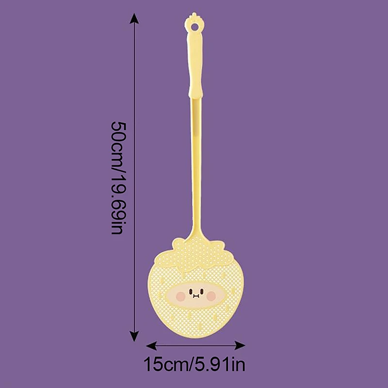 Cute Strawberry Shaped Fly Swatter Durable Lengthen Thickened Fly Swatter Household Manual Beat Tools Mosquito Killers