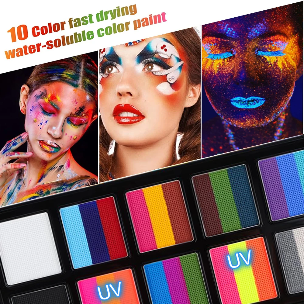 Water Activated 26 Colors Party Face Painting Kit Professional water-soluble safe Makeup Tattoo Face Body Paint Oil Painting 6