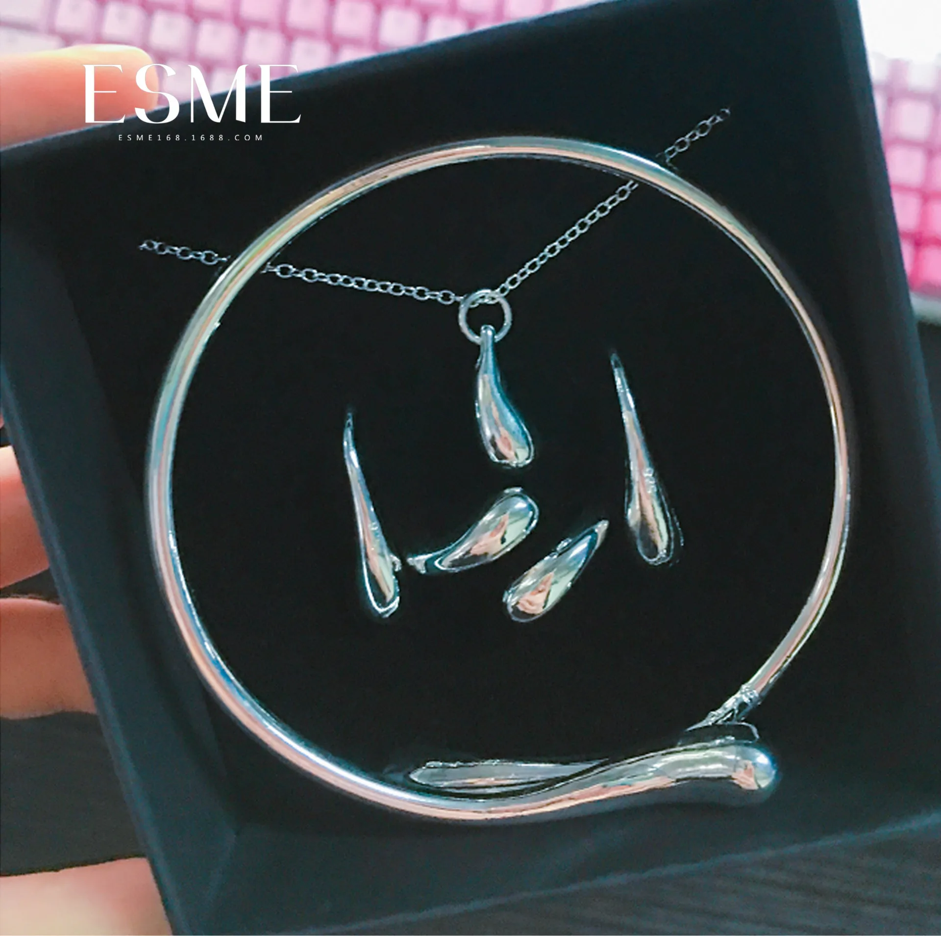 925 Sterling Silver Jewelry Sets Water Drop Tears Necklace+Earrings+Bracelet+Ring Women Gift Xmas Jewelry Para Mujer jewelry set silver jewelry silver jewelry set