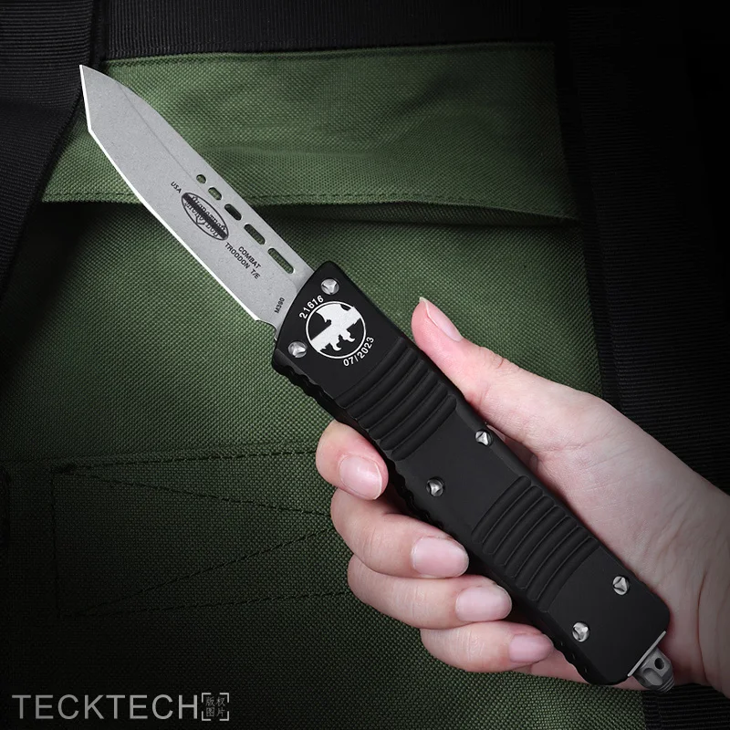 stonewashed-tanto-blade-combat-troodon-knives-micro-otf-tech-edc-self-defense-tactical-pocket-knife-cnc-high-end-pocketknife