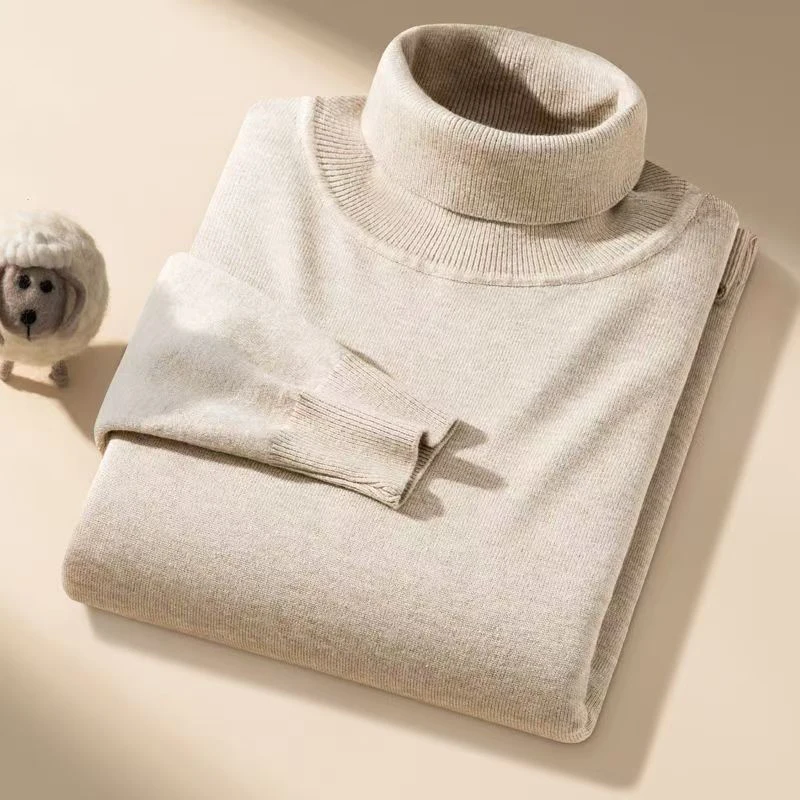 Animal Game Men's Long Cold Blouse Casual Turtleneck Pullover Sweater Warm Knitwear Thick Outerwear Warm Heavyweight Streetwear