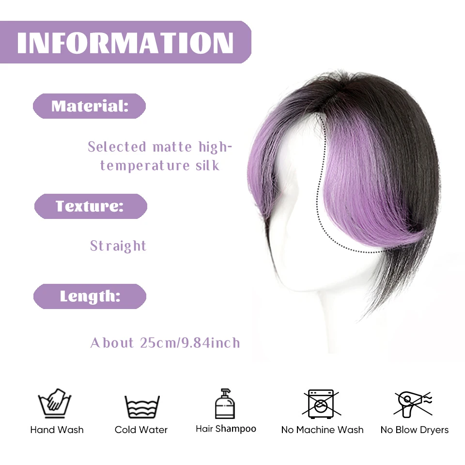 Synthetic Clip In Bangs Fringe Hairpiece For Women