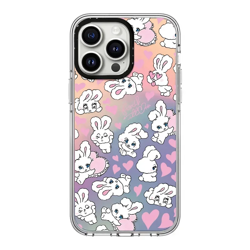 

Laser Acrylic Cartoon Rabbit Heart Phone Case Cover for IPhone 11 12 13 14 15 Pro Max Case for IPhone 14 Pro Max
