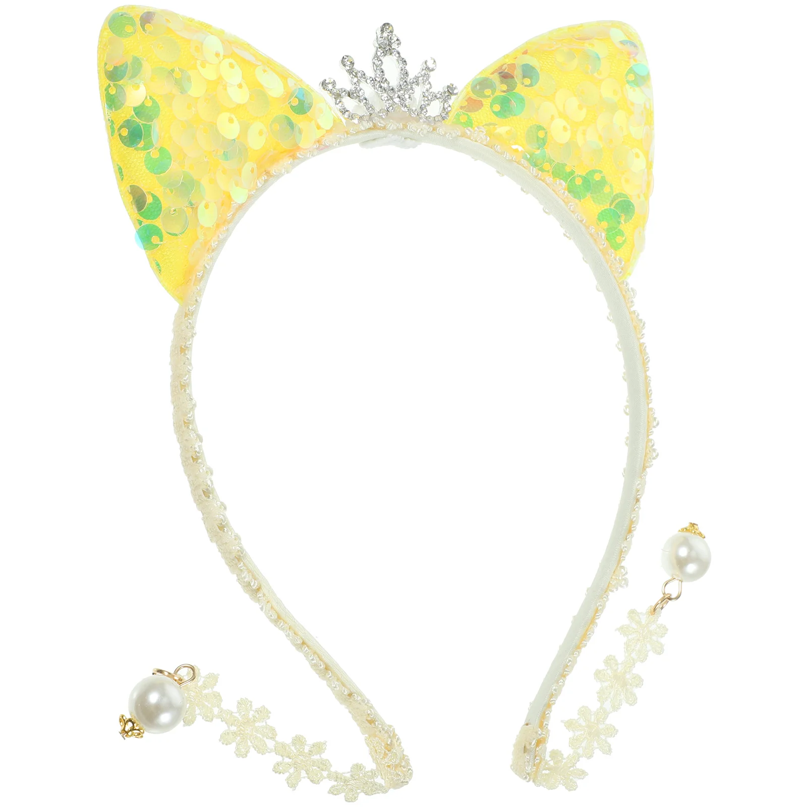 Frcolor Cat Ears Cat Decorations Sequin Cat Ear Headband Glitter Cat Headbands Glitter Hair Metal Hoop Shiny Hairbands 2 10x simulate metal corrugated paper crafts decorations corrugated cardboard