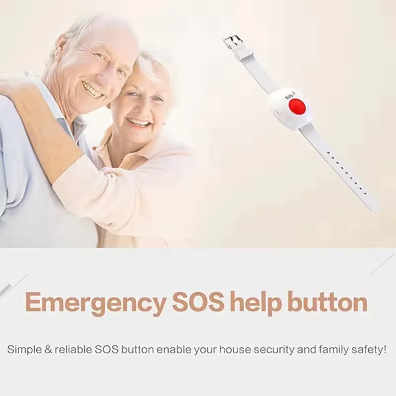 ACJ 433mhz SOS Emergency Watch Bracelet Wireless Panic Button For Old People Home Security System Wearable Alarm Sensor
