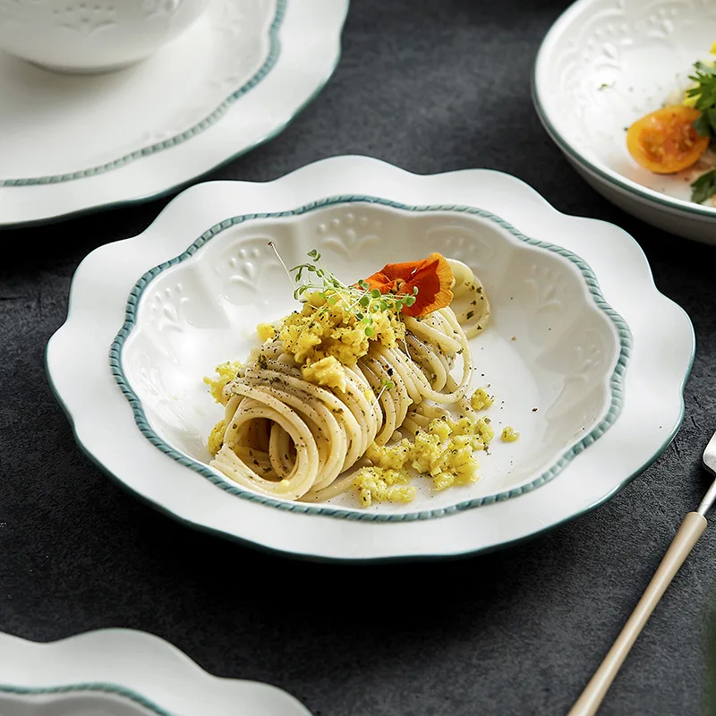Bowl and Dish Set For Home Use Modern Simple Light Luxury Nordic Ceramic Exquisite Plate and Bowl