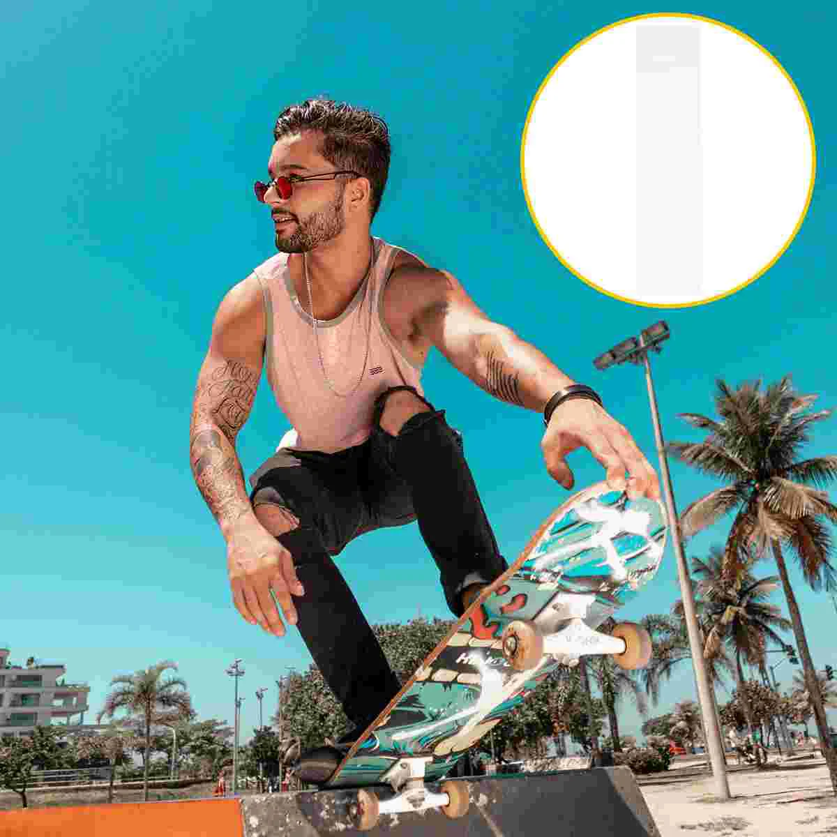 

Stickers 15 Silk Oily Transparent Long Board Sandpaper Skateboard Scooter Accessories