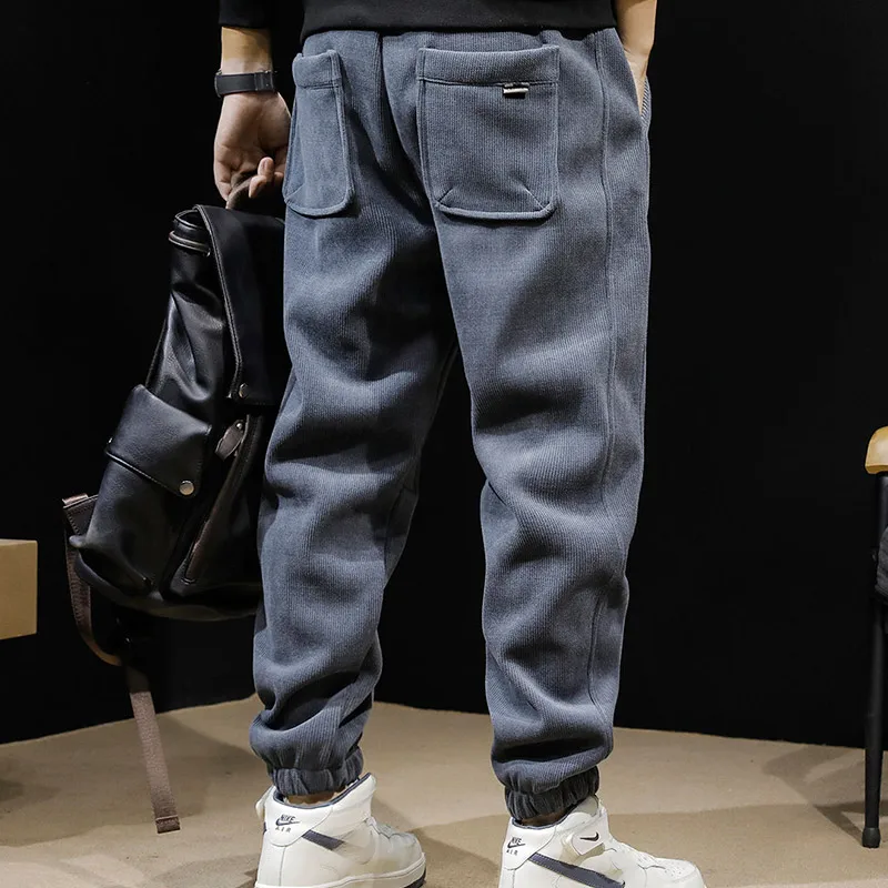 Spring Autumn Fashion Temperament Solid Color Harem Pants Men Harem Pants Korean Simple Simple Loose Male Trousers Trend Streetwear Clothes