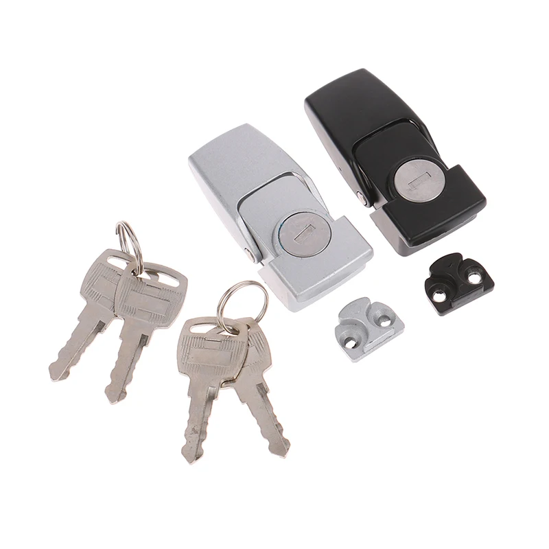 New 1set Cabinet Black Coated Metal Hasp Latch DK604 Security Toggle Lock With Two Keys
