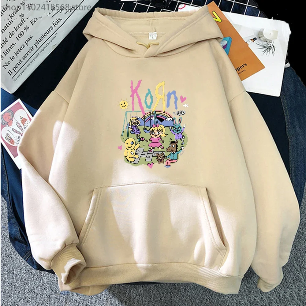 Korn Music Band Hoodies Hip Hop Cartoon Printing Sweatshirts Mens Casual Gothic Kpop Graphic Hoodie Long Sleeve Male Pullovers